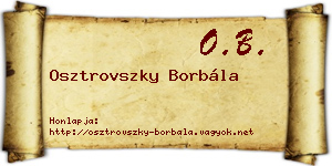 Osztrovszky Borbála névjegykártya